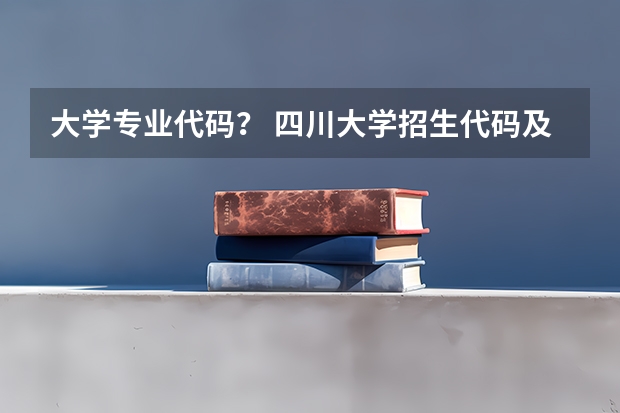 大学专业代码？ 四川大学招生代码及专业代码